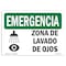 Signmission OSHA EMERGENCY Sign, Eye Wash Station Spanish, 10in X 7in Rigid Plastic, 10" W, 7" H, Landscape OS-EM-P-710-L-10319 - alternate 1
